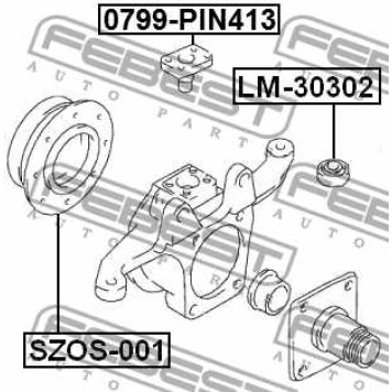 Ремкомплект, поворотный кулак FEBEST 0799-PIN413-1