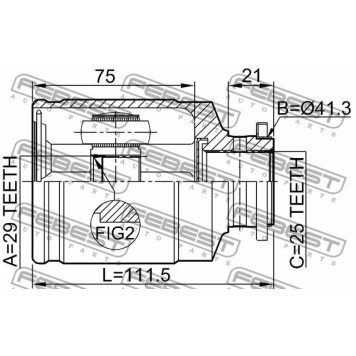 Шарнир приводного вала FEBEST 0811-1002-2