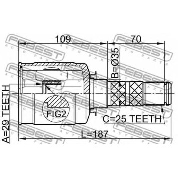 Шарнир приводного вала FEBEST 0811-B9