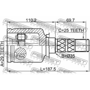 Шарнир приводного вала FEBEST 0811-G12-1