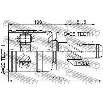 Шарнир приводного вала FEBEST 0811-LEGR
