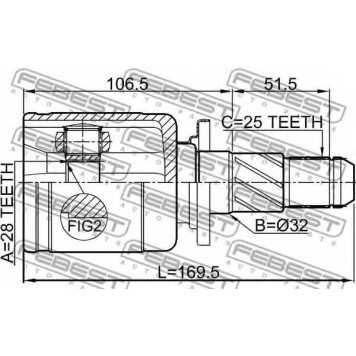 Шарнир приводного вала FEBEST 0811-S12R-1