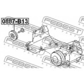 Ролик натяжной ремня кондиционера FEBEST 0887-B13