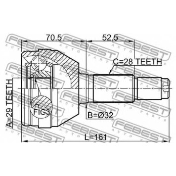 Шарнир приводного вала FEBEST 1010-V200