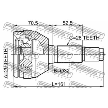 Шарнир приводного вала FEBEST 1010-V200-2