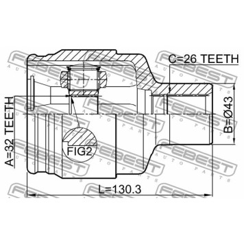Шарнир приводного вала FEBEST 1011-EVMTRH-2