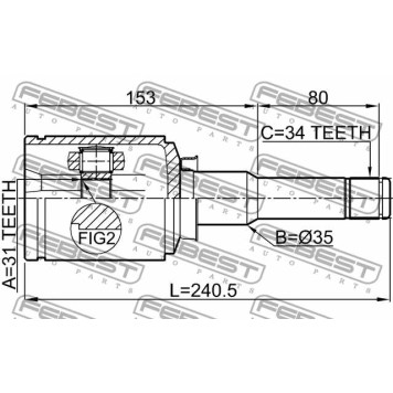 Шарнир приводного вала FEBEST 1011-J300LH-1