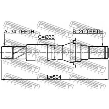 Приводной вал FEBEST 1012-V250MTRH-1