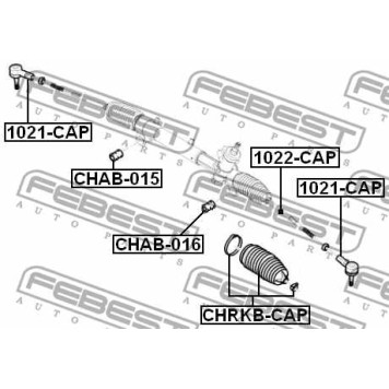 Наконечник поперечной рулевой тяги FEBEST 1021-CAP-2