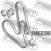 Паразитный / ведущий ролик поликлинового ременя FEBEST 1088-C100