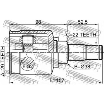 Шарнир приводного вала FEBEST 1111-T250-1