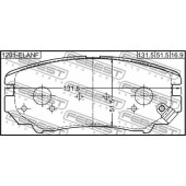 Колодки тормозные дисковые передний для HYUNDAI COUPE, ELANTRA, GRANDEUR, SONATA, TIBURON, TUCSON / KIA MAGENTIS, SOUL, SPORTAGE <b>FEBEST 1201-ELANF</b>