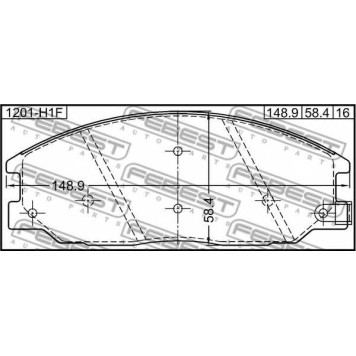 Колодки тормозные дисковые передний для HYUNDAI EQUUS / CENTENNIAL, H-1, TRAJET(FO) <b>FEBEST 1201-H1F</b>