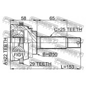 Шарнир приводного вала FEBEST 1210-001A29