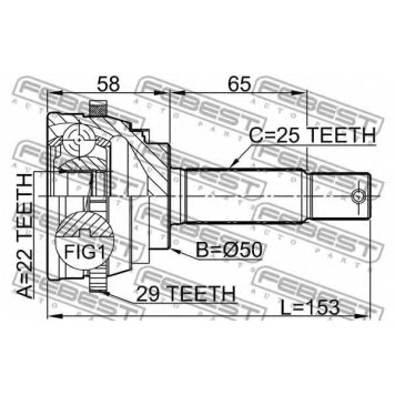 Шарнир приводного вала FEBEST 1210-001A29