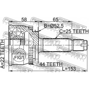 Шарнир приводного вала FEBEST 1210-012A44
