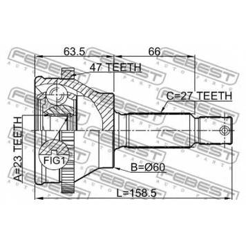 Шарнир приводного вала FEBEST 1210-EFATA47-1