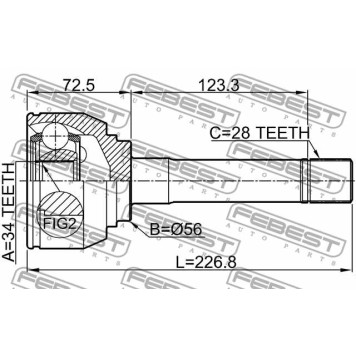 Шарнир приводного вала FEBEST 1210-H1-2