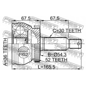 Шарнир приводного вала FEBEST 1210-SFCLA52-1