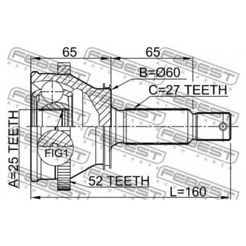 Шарнир приводного вала FEBEST 1210-SFRRA52