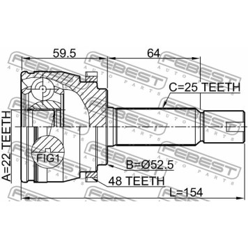 Шарнир приводного вала FEBEST 1210-SOLA48-1