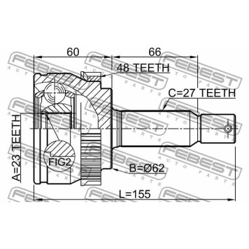 Шарнир приводного вала FEBEST 1210-TUC20A48-1