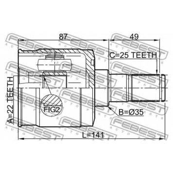 Шарнир приводного вала FEBEST 1211-GETMT