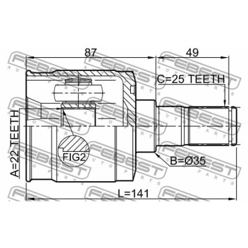 Шарнир приводного вала FEBEST 1211-GETMT-2