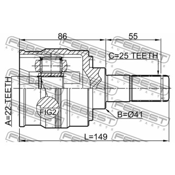 Шарнир приводного вала FEBEST 1211-SOL2WD-1