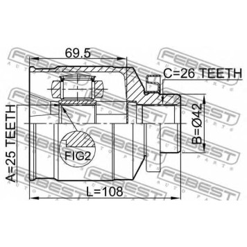 Шарнир приводного вала FEBEST 1211-TUCRH