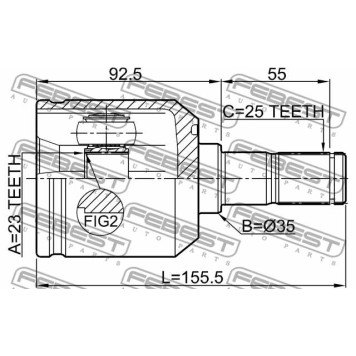 Шарнир приводного вала FEBEST 1211-TUCRR-2