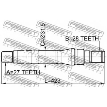 Приводной вал FEBEST 1212-SFBM