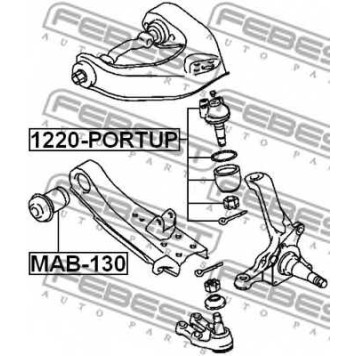 Несущий / направляющий шарнир FEBEST 1220-PORTUP