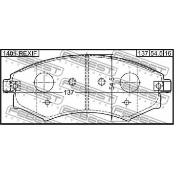 Колодки тормозные дисковые передний <b>FEBEST 1401-REXIF</b>