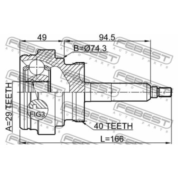 Шарнир приводного вала FEBEST 1410-ACTA40-1