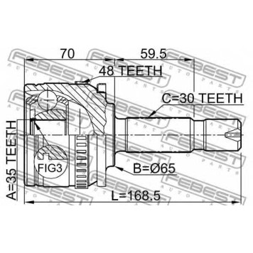 Шарнир приводного вала FEBEST 1410-ISTA48-1