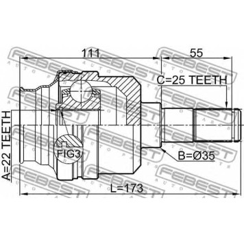 Шарнир приводного вала FEBEST 1411-NACTR-1