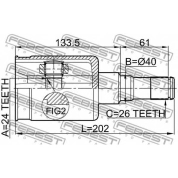 Шарнир приводного вала FEBEST 1411-REXIIAWD-1