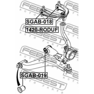 Несущий / направляющий шарнир FEBEST 1420-RODUF