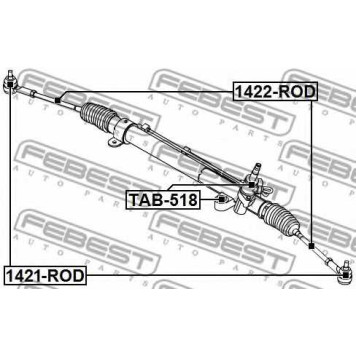Наконечник поперечной рулевой тяги FEBEST 1421-ROD-1