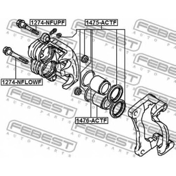 Ремкомплект тормозного суппорта FEBEST 1475-ACTF-1