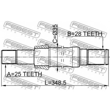 Приводной вал FEBEST 1512-001