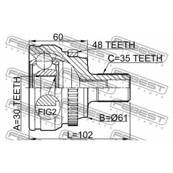Шарнир приводного вала FEBEST 1610-210A48-2