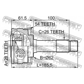 Шарнир приводного вала FEBEST 1610-460A54