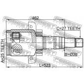 Шарнир приводного вала FEBEST 1611-169CVTRH