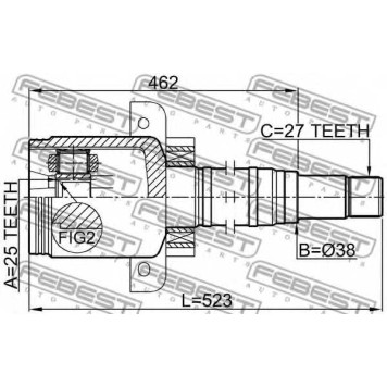 Шарнир приводного вала FEBEST 1611-169CVTRH