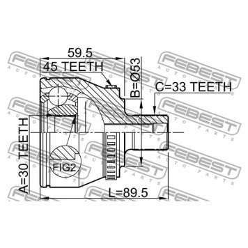 Шарнир приводного вала FEBEST 1710-004A45-1