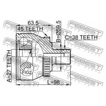 Шарнир приводного вала FEBEST 1710-011A45