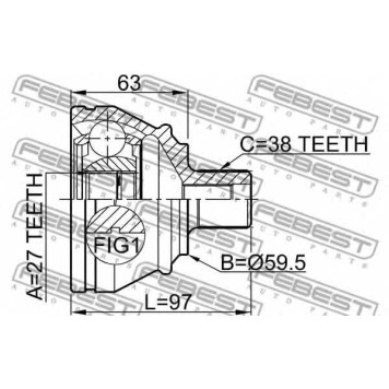 Шарнир приводного вала FEBEST 1710-A6-1