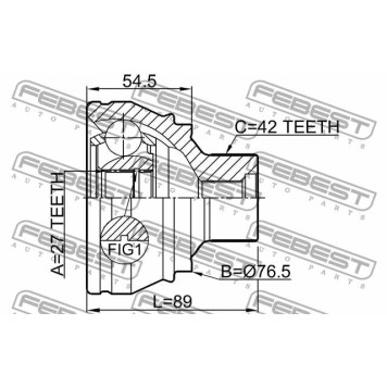 Шарнир приводного вала FEBEST 1710-Q5-2